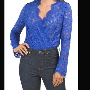 NWT Vertigo Blue Lace Bodysuit